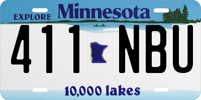 MN license plate 411NBU