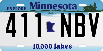 MN license plate 411NBV