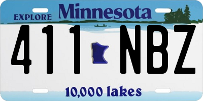 MN license plate 411NBZ