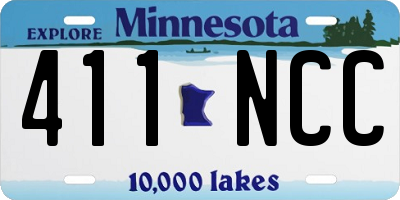 MN license plate 411NCC