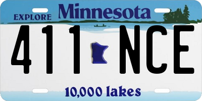 MN license plate 411NCE