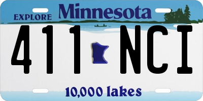 MN license plate 411NCI