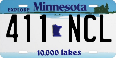 MN license plate 411NCL