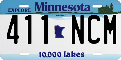 MN license plate 411NCM