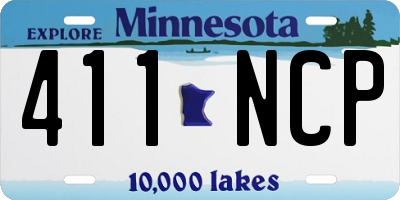 MN license plate 411NCP
