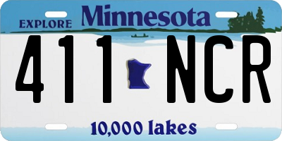 MN license plate 411NCR