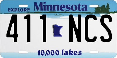 MN license plate 411NCS