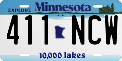 MN license plate 411NCW