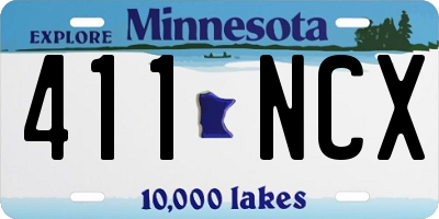 MN license plate 411NCX