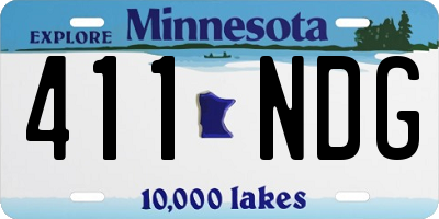 MN license plate 411NDG