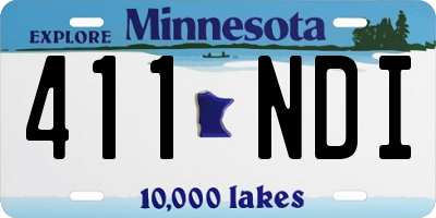 MN license plate 411NDI