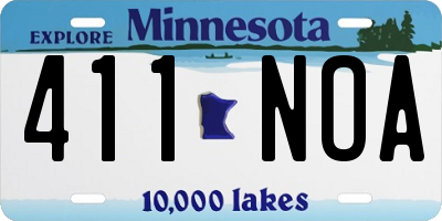 MN license plate 411NOA