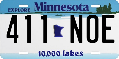 MN license plate 411NOE