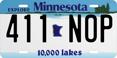 MN license plate 411NOP