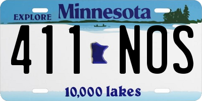 MN license plate 411NOS
