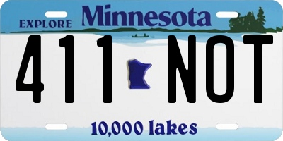MN license plate 411NOT