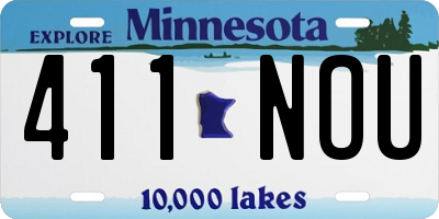 MN license plate 411NOU