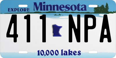 MN license plate 411NPA