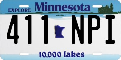 MN license plate 411NPI