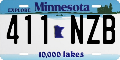 MN license plate 411NZB