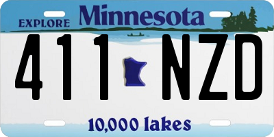 MN license plate 411NZD