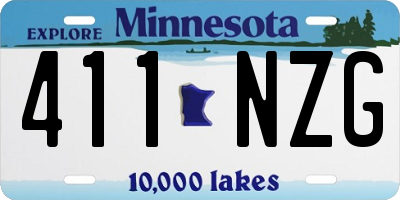 MN license plate 411NZG