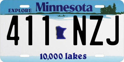 MN license plate 411NZJ