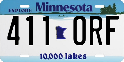 MN license plate 411ORF