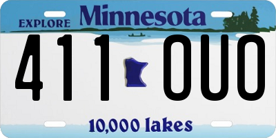 MN license plate 411OUO
