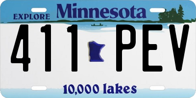 MN license plate 411PEV