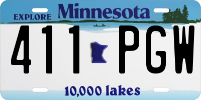 MN license plate 411PGW