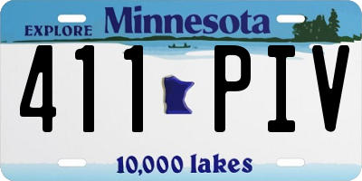MN license plate 411PIV