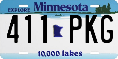 MN license plate 411PKG