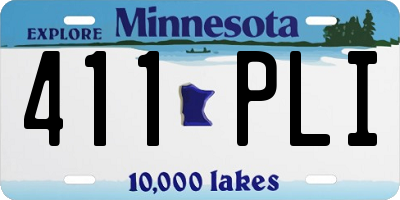 MN license plate 411PLI
