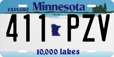 MN license plate 411PZV