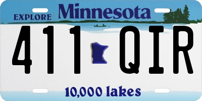 MN license plate 411QIR