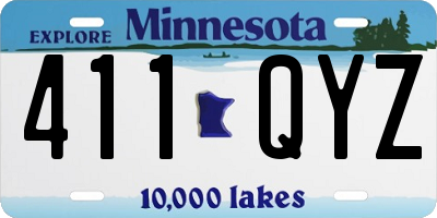 MN license plate 411QYZ
