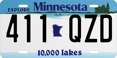 MN license plate 411QZD