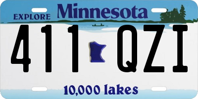 MN license plate 411QZI