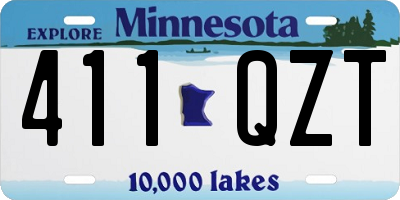 MN license plate 411QZT