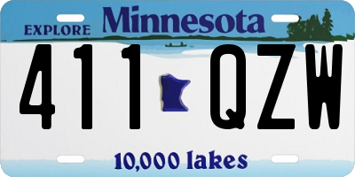 MN license plate 411QZW