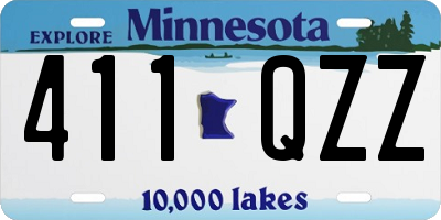 MN license plate 411QZZ