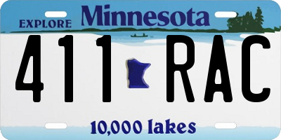 MN license plate 411RAC