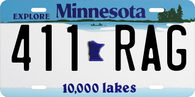 MN license plate 411RAG