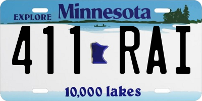 MN license plate 411RAI