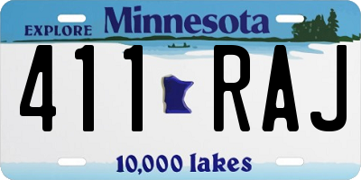 MN license plate 411RAJ