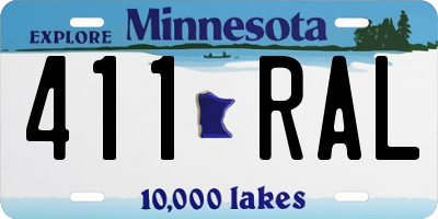 MN license plate 411RAL