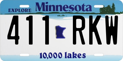 MN license plate 411RKW