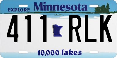 MN license plate 411RLK