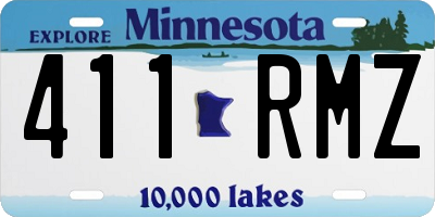 MN license plate 411RMZ
